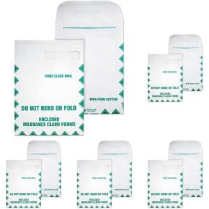 Quality Park Health Claim Insurance Envelopes, with Security Tint and First Class Border, for Medicare Form HCFA-1508 and other Healthcare Forms, 28 lb. White Wove, 100/Box (QUA54692)((Pack of 500))