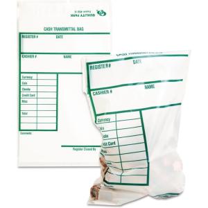 Quality Park Poly Cash Transmittal Bags, Self-Seal, Clear, 6 x 9, 100 per Pack, (45220)(0.0135 cubic feet)