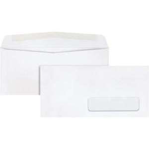 Quality Park Right-Window Envelopes, #10, 24lb, Gummed, White, 500/Box (QUA21332)(4-1/8 x 9-1/2)