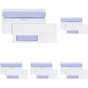 Quality Park Window Security Envelope, Reveal-N-Seal, White, 4.125 x 9.5, 500 per Box, (67418)(One Size (Pack of 5))