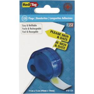 Redi-Tag Witness Printed Arrow Dispenser Flags, 120 Flags per Dispenser, 1.75 x 0.56 Inches, Yellow (81374)(Yellow)