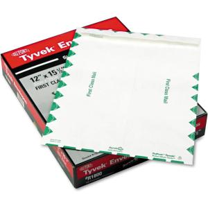 Survivor R1800 Tyvek USPS First Class Mailer, 12 x 15 1/2, White (Box of 100)