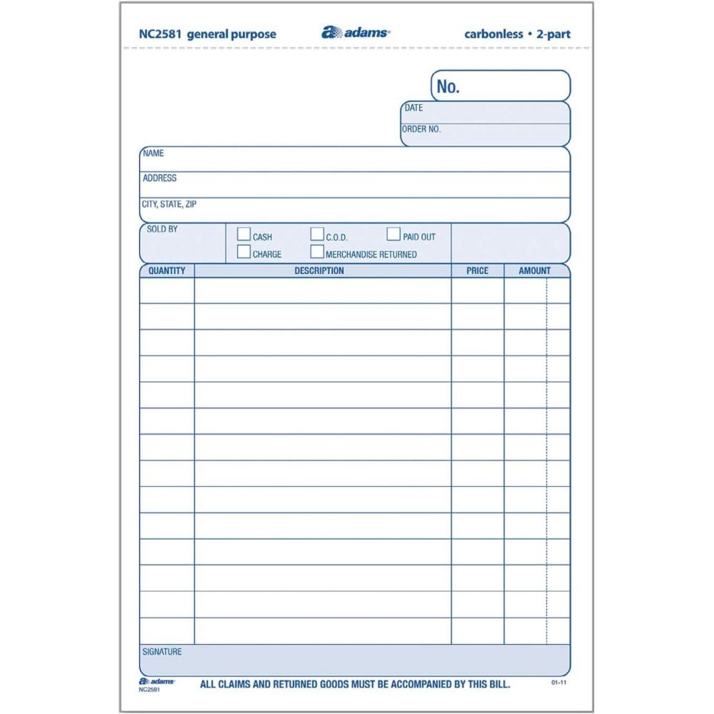 imageAdams General Purpose Unit Sets 567 x 85 Inches 2Part Carbonless WhiteCanary 100 Sets per Pack NC2581567 x 85 Inches