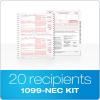 Adams 1099 NEC 3 Up 2021 Continuous Forms, 4 Part Carbonless Forms, for Pin Fed Dot Matrix Printers, with 3 1096, 20 Pack (TXA2299-NEC21)(2020 (Old Version))