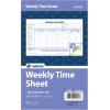 Adams Time Sheet, 9 x 5.5 Inch, Weekly Format, 2-Part, Carbonless, 100-Pack, White, Canary (NC9507)