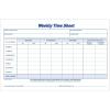 Adams Time Sheet, 9 x 5.5 Inch, Weekly Format, 2-Part, Carbonless, 100-Pack, White, Canary (NC9507)