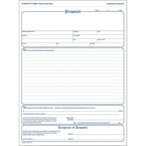 Adams Contractor’s Proposal Forms, 8.5 x 11.44 Inch, 3-Part, Carbonless, 50-Pack, White, Canary and Pink (NC3819)(8-1/2″ x 11″)