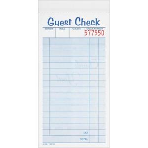 Adams Guest Check Pads, 2-Part, Carbonless, White/Canary, 3-3/8″ x 6-3/8″, 50 Sets per Pad, 10 Pack (104-50SW)(6.9″ x 3.5″)