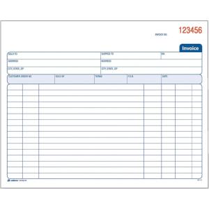 Adams Spiral Invoice Book, 8 1/2 x 7 1/4 Inches, 2-Part, Carbonless, White/Canary, 50 Sets per Book (SCD8740)(8 1/2 x 7 1/4 Inches (Pack of 12))