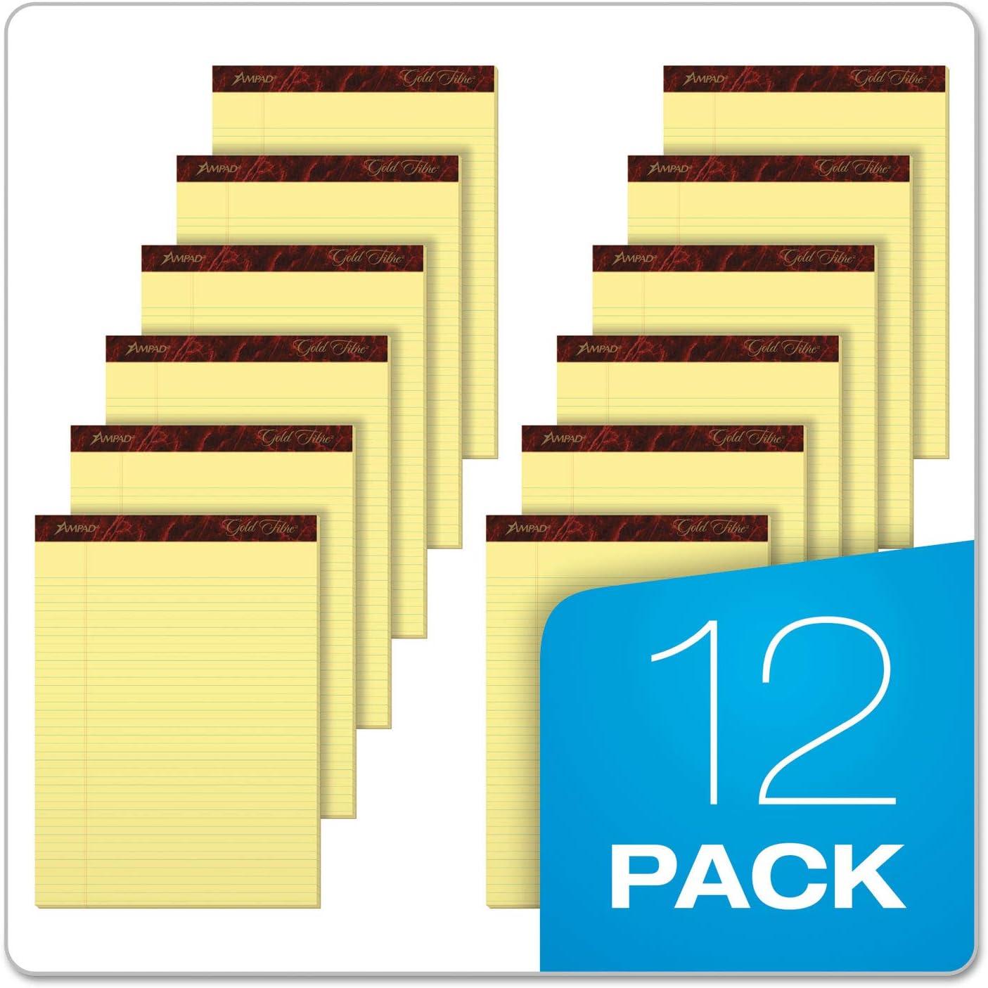 imageEsselte ESS20022 Ampad Gold Fibre Pads 8 12 x 11 34 Canary 50 Sheets Pack of 12
