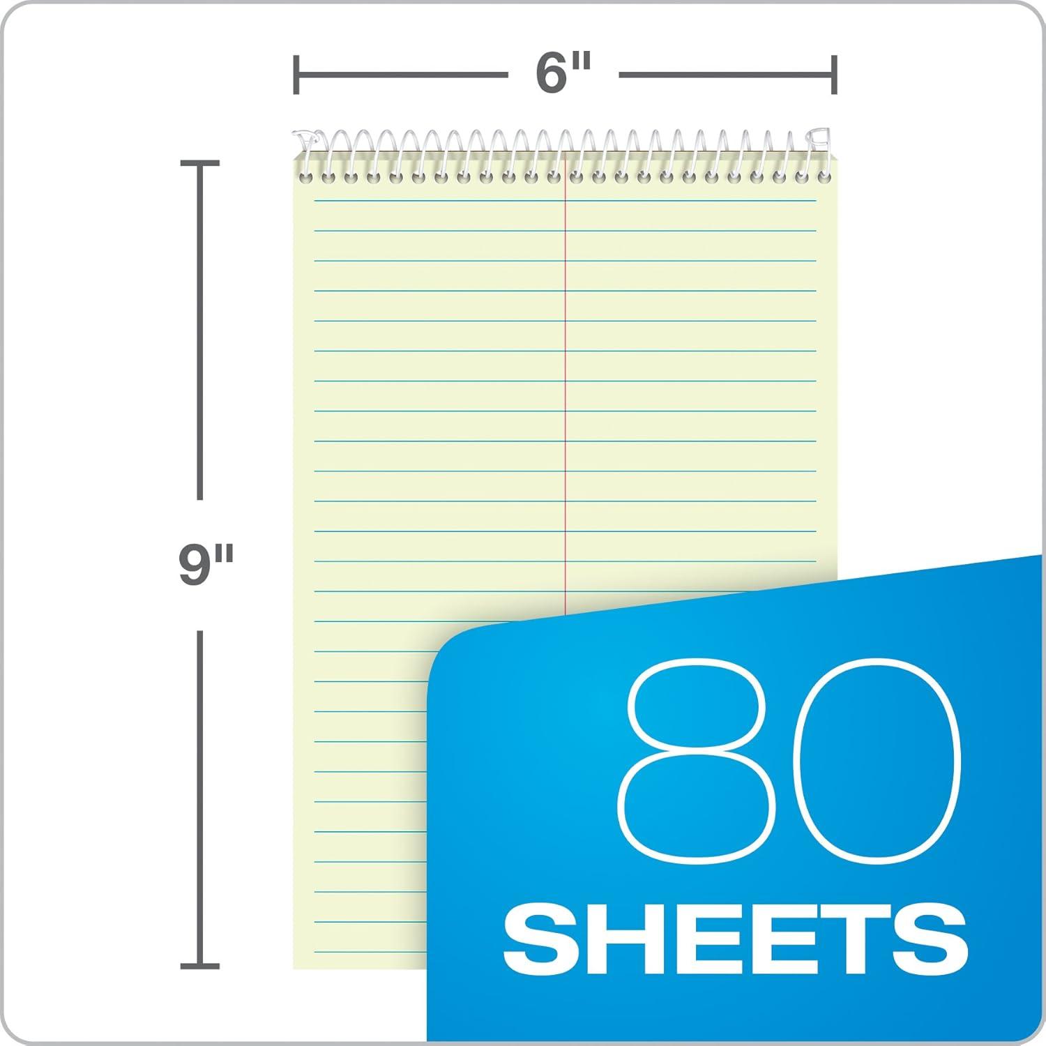imageTops Steno Books 6quot x 9quot Gregg Rule Green Tint Paper 80 Sheets 12 Pack 8021Green Tint