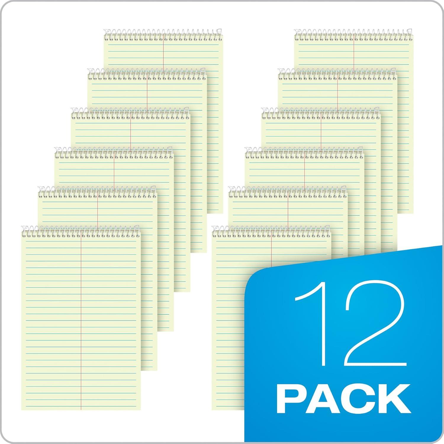 imageTops Steno Books 6quot x 9quot Gregg Rule Green Tint Paper 80 Sheets 12 Pack 8021Green Tint