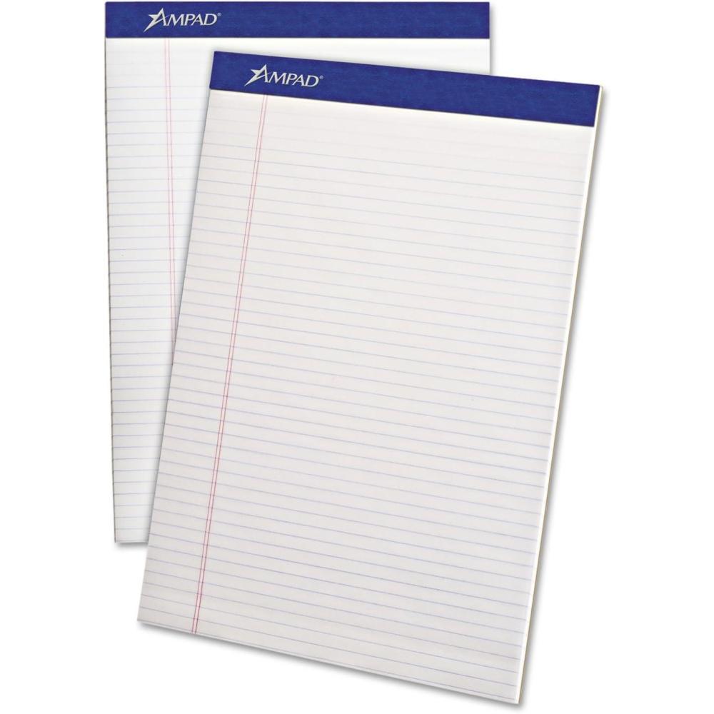 imageAmpad 20322 Perforated Writing Pad 8 12 x 11 34 White 50 Sheets Pack of 128 12 x 11 34