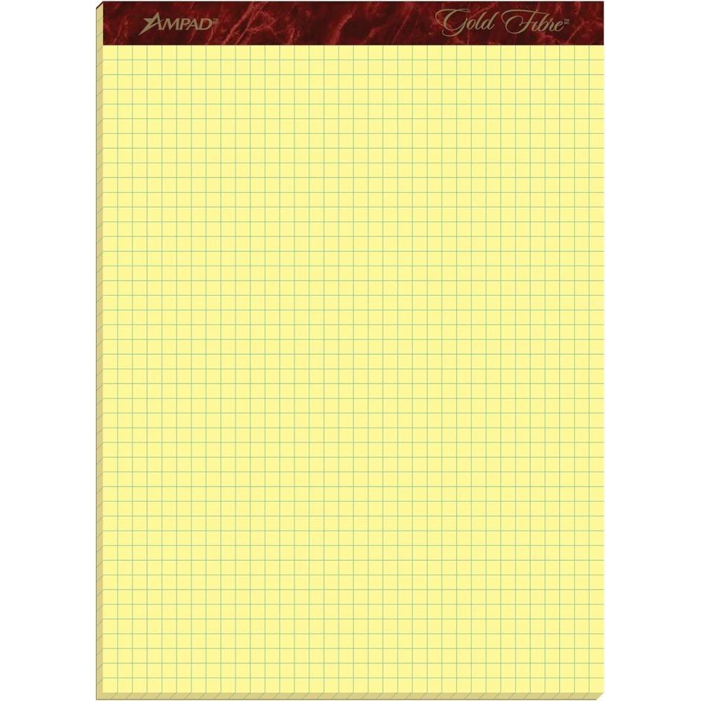 imageAmpad AMP22143 Gold Fibre Graph Pad QuadRuled Canary 50 Sheets Pack of 1
