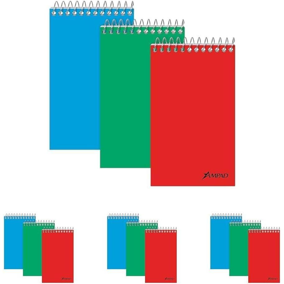 imageAmpad Pocket Notebook Recycled Size 3 x 5 Assorted Covers Top Open Narrow Ruled 60 Sheets 250873 x 5 Pack of 4