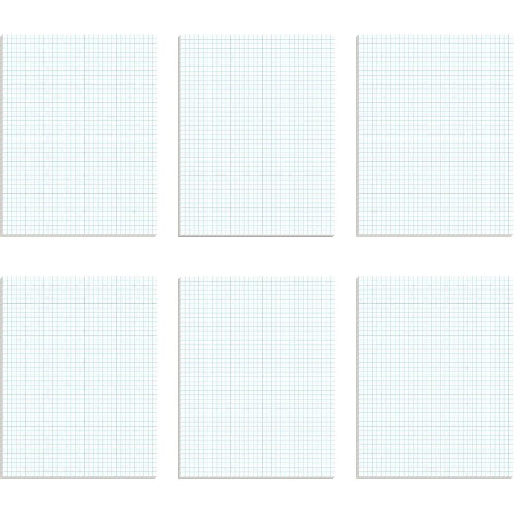 imageTOPS Quadrille Pad 85 x 11 Inches 15 Pound Stock 50 Sheets per Pad 6 Pads per Pack White 99522