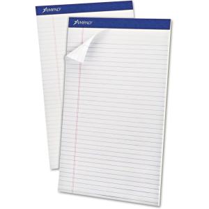 Ampad 20330 Perforated Writing Pad, 8 1/2 x 14, White, 50 Sheets (Pack of 12)(8 1/2″ x 14″)