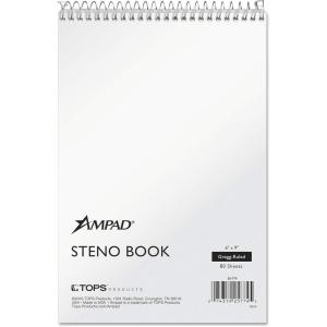 Ampad 40102R Evidence Recycled Steno Book, Gregg Rule, 6×9, White, 80 Sheets(1 Count (Pack of 1))