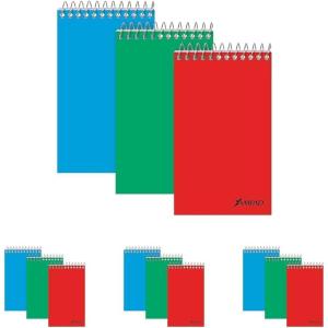Ampad Pocket Notebook, Recycled, Size 3 x 5, Assorted Covers, Top Open, Narrow Ruled, 60 Sheets (25-087)(3 x 5 (Pack of 4))