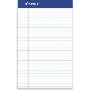 Ampad TOP20154 20-154 Evidence Recycled Perf 5×8 Medium Ruled Pads, Margin, White, 50 Sheets, Dozen