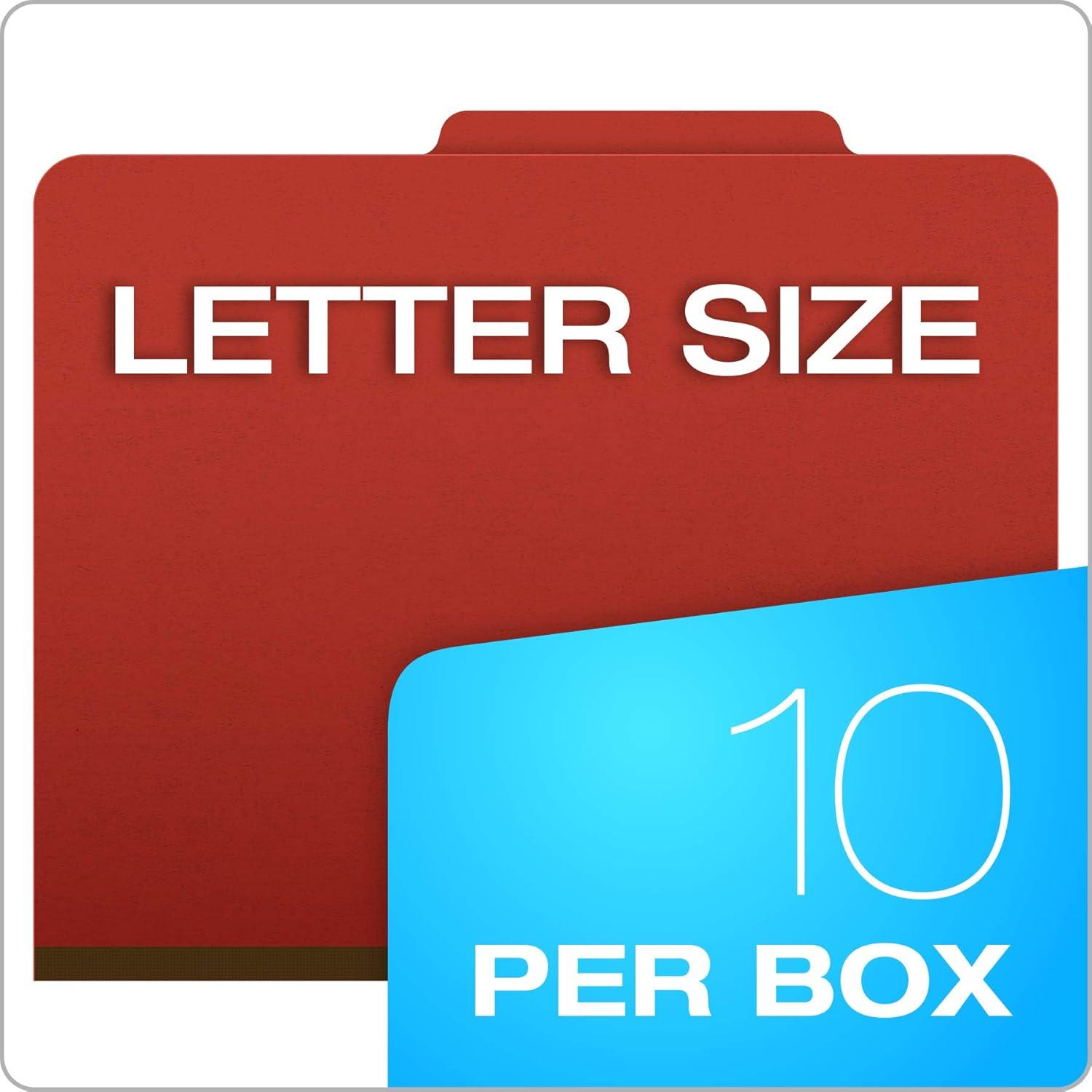 imagePendaflex MoistureResistant Classification Folders Letter Size Red 10 Count Pack of 110 Count Pack of 5