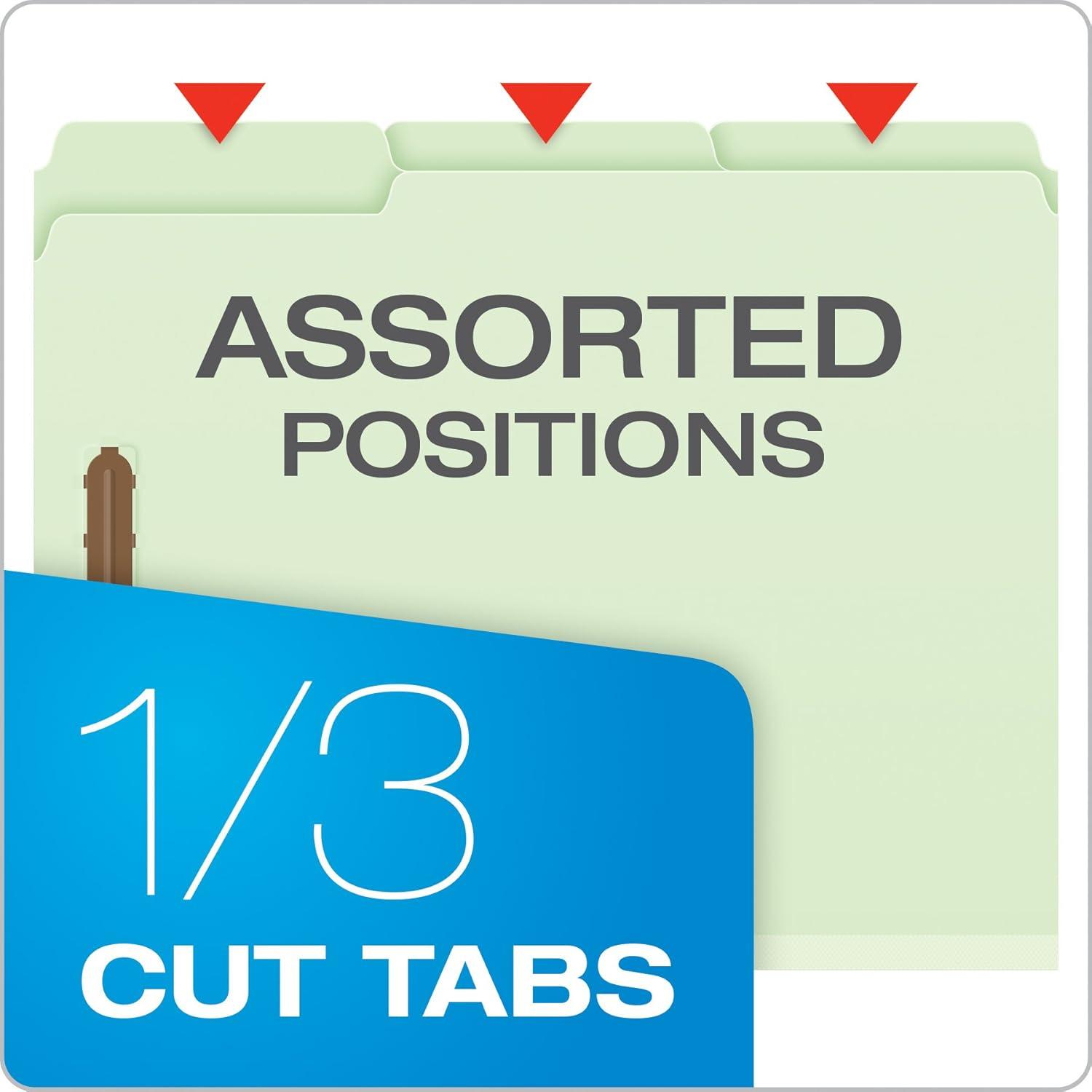 imagePendaflex Pressboard Fastener Folders Letter Size Light Green 2quot Expansion 13 Cut 25BX 1718111 12 x 9 x 12 Pack of 4