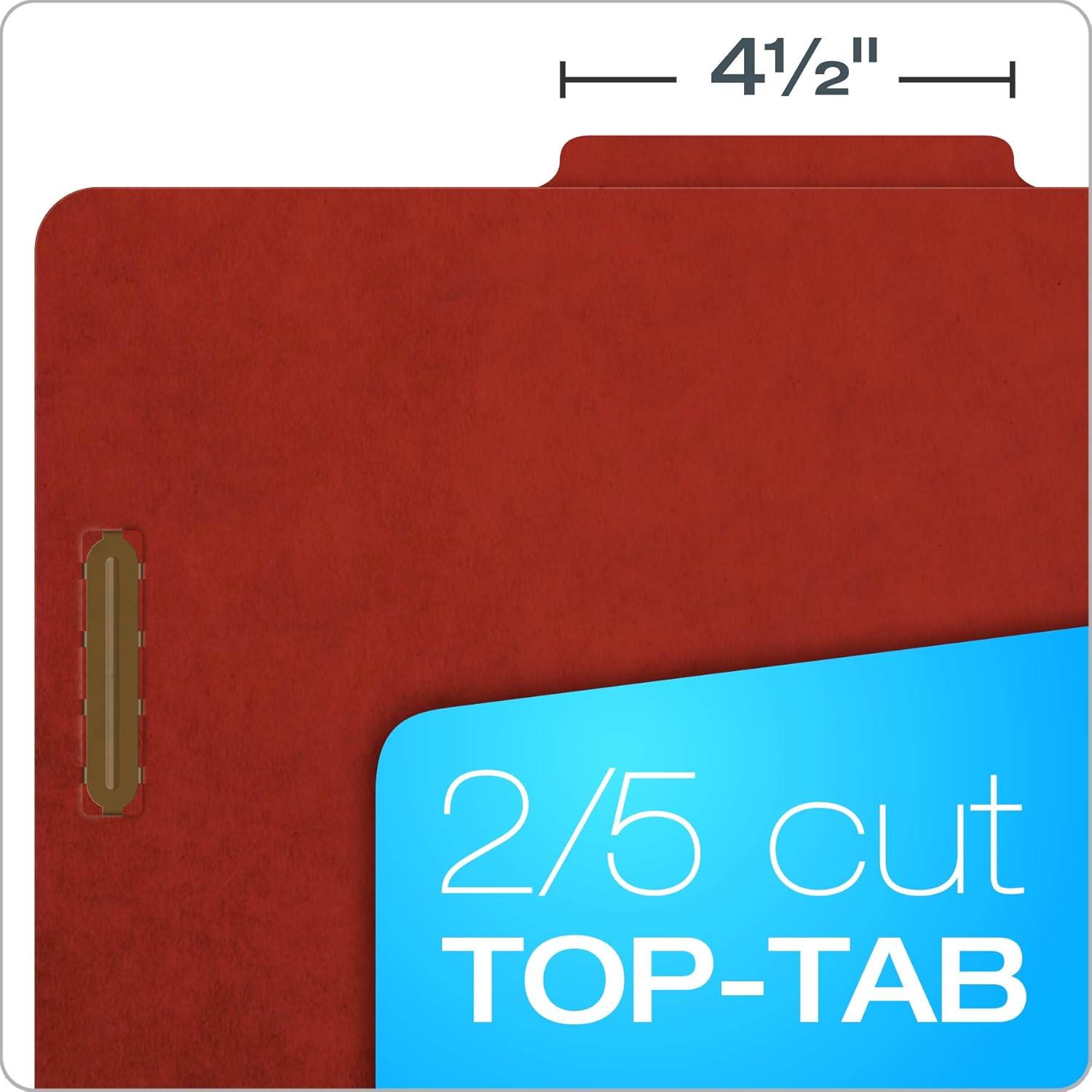 imagePendaflex TopTab Pressboard Classification Folders 25 Cut Legal Size Brick Red 10 per Box 2257RRed