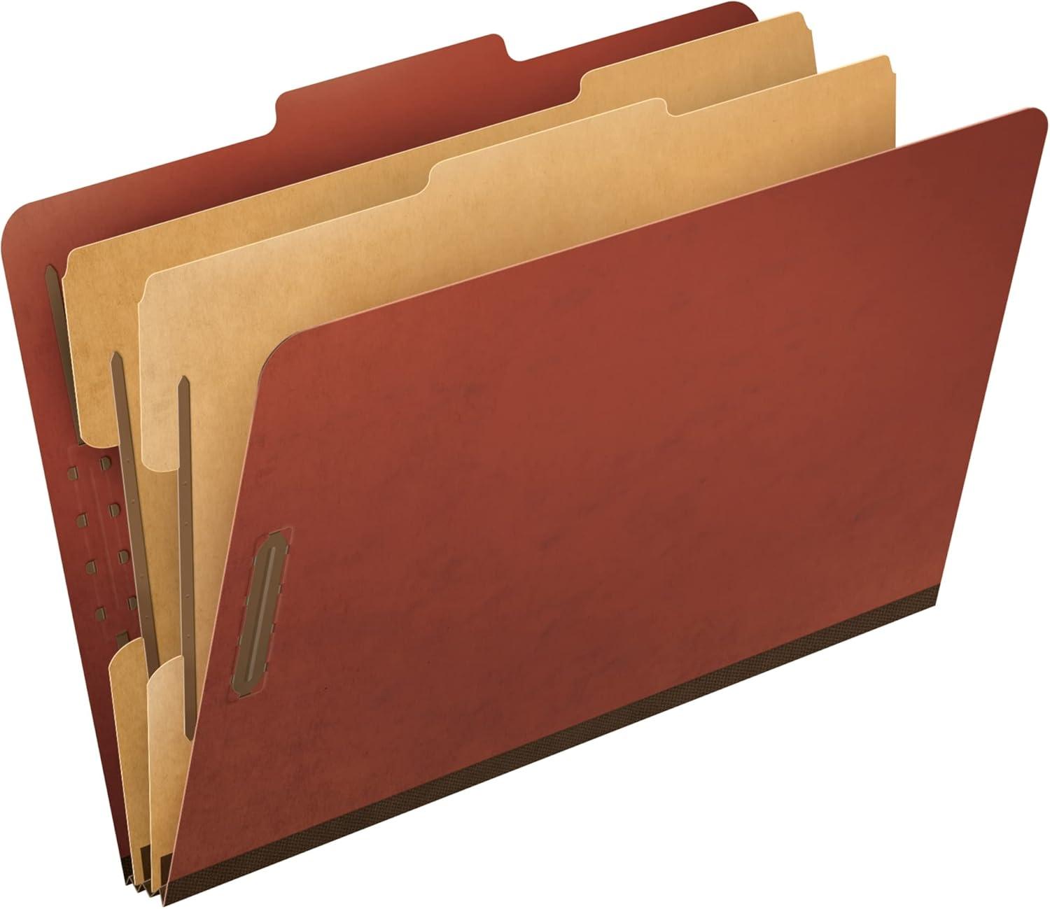 imagePendaflex TopTab Pressboard Classification Folders 25 Cut Legal Size Brick Red 10 per Box 2257RRed