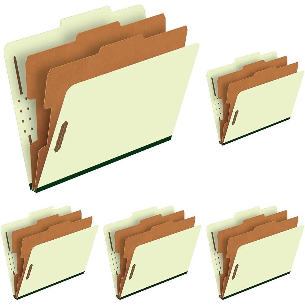 imagePendaflex Classification Folders  2 Dividers Light Green Letter 10BX 17173Letter Size  6 Section Pack of 5