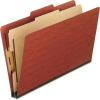 Pendaflex 2157R Four-Section Pressboard Folders, Legal, 2/5 Tab, Red (Box of 10)