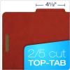 Pendaflex Top-Tab Pressboard Classification Folders, 2/5 Cut, Legal Size, Brick Red, 10 per Box (2257R)(Red)