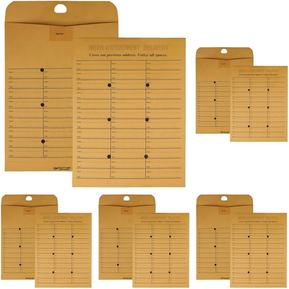imageQuality Park 2Side Interoffice Envelopes RediTac BoxStyle Brown Kraft 10 x 13 100 per Box 63666One Size Pack of 5