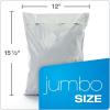 Quality Park 12 x 15-1/2 Jumbo Poly Mailers, Redi-Strip Self-Sealing Closure, Water-Resistant, Tamper Evident, Recycled White, 100 per Box (QUA46199)