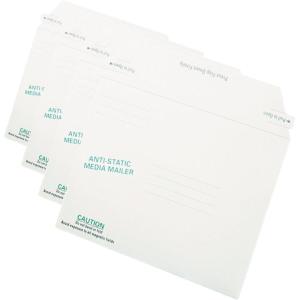 Quality Park Anti-Static Media Mailer with Pre-Printed Labeling, Self Seal Closure for Quick and Easy Seal, Recycled White Fiberboard, 6 x 8-5/8, 25/Box (64126)(One Size (Pack of 4))