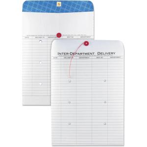 Quality Park Inter-Department Envelopes, String-and-Button, White, 10 x 13, 100 per Box, (63663)