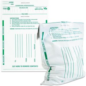 Quality Park Poly Night Deposit Bags, Self-Seal, White, 10 x 13, 100 per Pack, (45228)