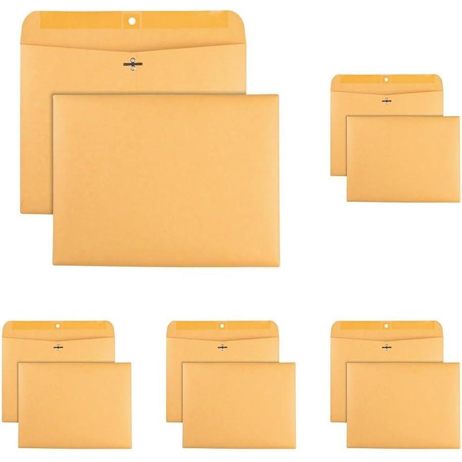 imageQuality Park 9 x 12 Clasp Envelopes Deeply Gummed Flaps for Permanent Secure Seal Great for Filing Storing or Organizing Documents 28 lb Brown Kraft Open Side 100Box QUA380909x12inch Pack of 5