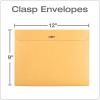 Quality Park 9 x 12 Clasp Envelopes, Deeply Gummed Flaps for Permanent Secure Seal, Great for Filing, Storing or Organizing Documents, 28 lb. Brown Kraft, Open Side, 100/Box (QUA38090)(9-x-12-inch)