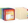 Cardinal 3 Ring Binders Economy Pack, 4 Sets of Binder Dividers, Durable 1.5 Inch, Holds 350 Sheets, ClearVue, Non-Stick, Assorted Colors, 4 Pack