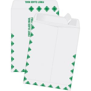 Quality Park 9 x 12 Catalog Mailing Envelopes, First Class Border, Redi-Strip Self Seal Envelope Closure, 28 lb White Wove Paper, 100 per Box (QUA44534)(Pack of 100)