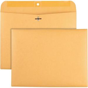 Quality Park 9 x 12 Clasp Envelopes, Deeply Gummed Flaps for Permanent Secure Seal, Great for Filing, Storing or Organizing Documents, 28 lb. Brown Kraft, Open Side, 100/Box (QUA38090)(9-x-12-inch)