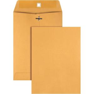 Quality Park Gummed Kraft Clasp Envelopes, 7.5 x 10.5, Box of 100 (37875), Light Brown(Pack of 1)
