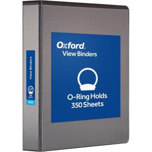 Oxford Ring Binders, 1″ Round Ring Binders, View Binder, Covers on 3 Sides, XtraLife Hinge, Non-Stick, PVC-Free, Black, 225 Sheet Capacity (1002546)(1.5 Inch)
