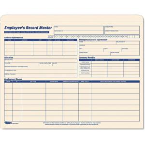 TOPS 3280 Employee Record Master File Jacket, 9 1/2 x 11 3/4, 10 Point Manila (Pack of 20)