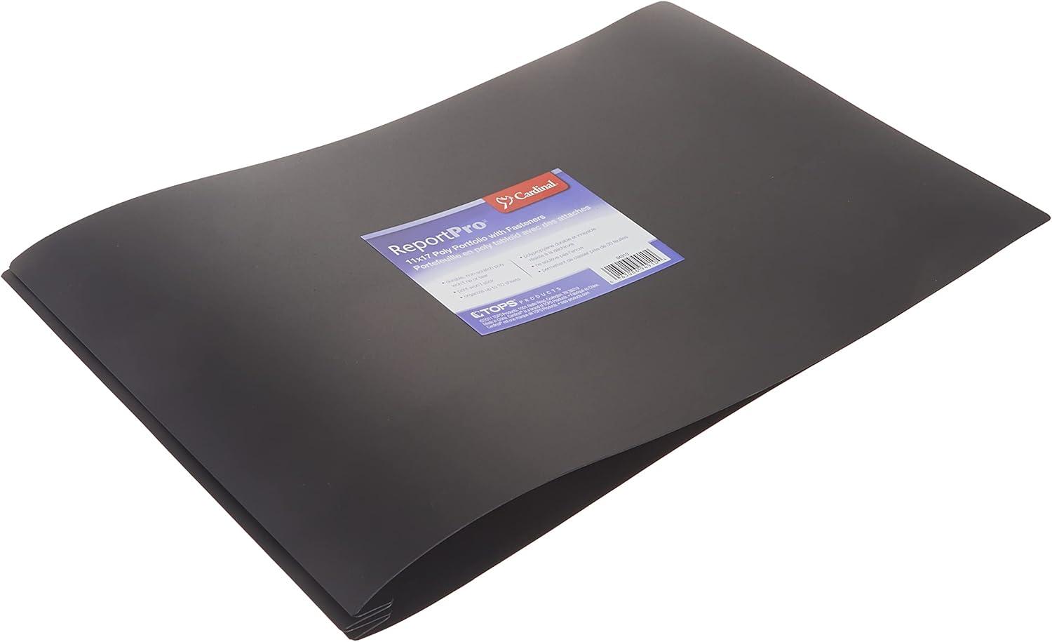 imageCardinal Poly Portfolio wBrads Black 11 x 17 1 per Box 94910