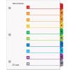 Cardinal 10 Tab Binder Dividers for 3 Ring Binders, QuickStep OneStep Deisgn, Numbered 1-10, Multicolor Tabs, Bulk Index Organization System, 24 Sets (61038CB)(Multi-color)