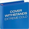 Cardinal 3 Ring Binder, 6 Inch Heavy Duty XtraLife Binder, Locking Slant-D Rings, Crack-Resistant Cover & Spine, ClearVue Covers with Shelf Pull, Holds 1,300 Sheets, White (26366)(Blue)