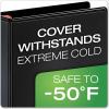 Cardinal 3 Ring Binder, 6 Inch Heavy Duty XtraLife Binder, Locking Slant-D Rings, Crack-Resistant Cover & Spine, ClearVue Covers with Shelf Pull, Holds 1,300 Sheets, White (26366)(Black)