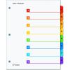 Cardinal 10 Tab Binder Dividers for 3 Ring Binders, QuickStep OneStep Deisgn, Numbered 1-10, Multicolor Tabs, Bulk Index Organization System, 24 Sets (61038CB)(Multi-color)