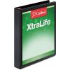Cardinal 3 Ring Binder, 6 Inch Heavy Duty XtraLife Binder, Locking Slant-D Rings, Crack-Resistant Cover & Spine, ClearVue Covers with Shelf Pull, Holds 1,300 Sheets, White (26366)(Black)